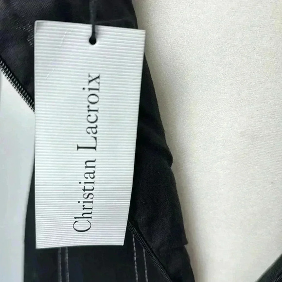 CHRISTIAN LACROIX SLEEVELESS DENIM COUTURE DRESS SZ M NWT SLIMMING STITCHING - Picture 7 of 11